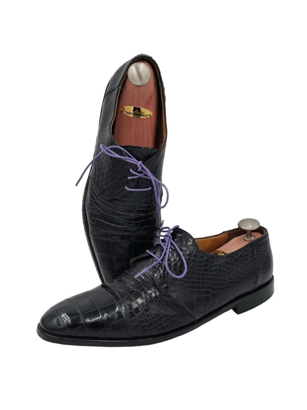 Vintage Exotic Full Alligator Men 15 Black Dress Shoes Paolo De Marco Oxfords - Picture 10 of 14